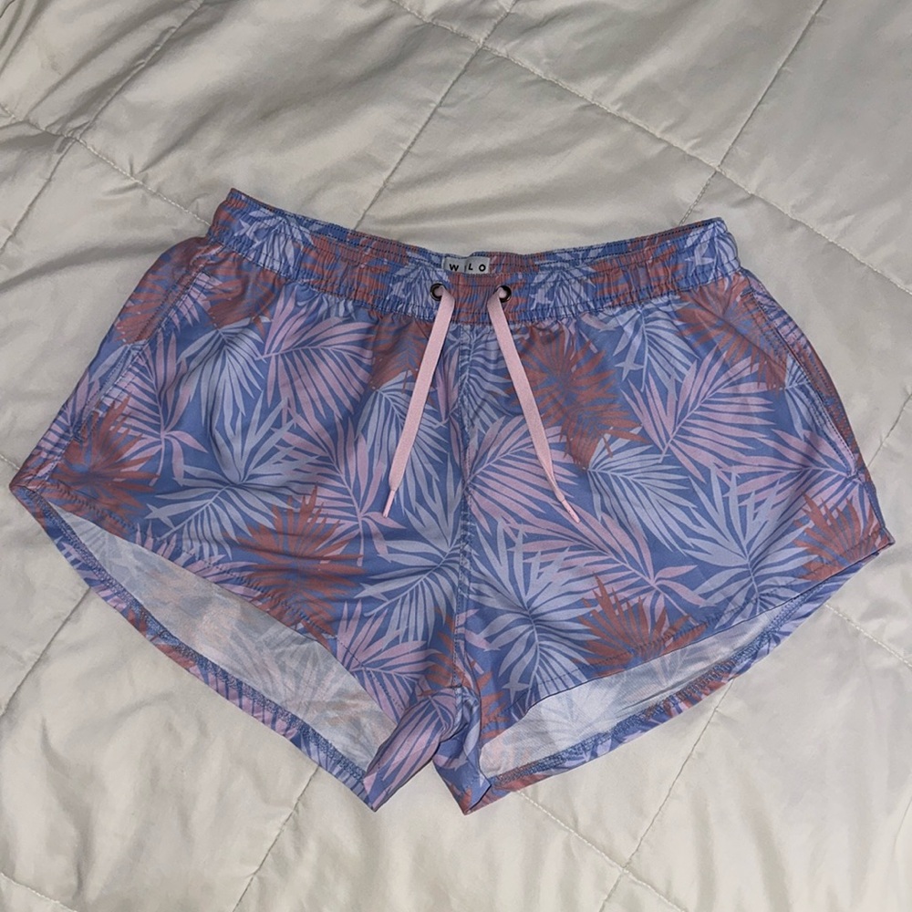 Wilo The Label Purple Palm Board Swim Shorts M Med Medium